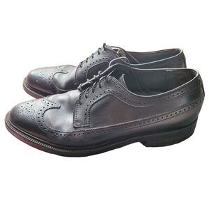 Biltrite Imperial Black Wingtip Mens Dress Shoes 9.5 Leather Oxfords Leather Vtg